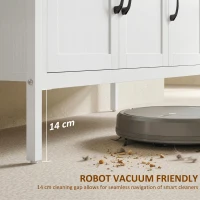 HOMCOM Sideboard mit verstellbaren Einlegeböden, Buffet-Schrank mit Schubladen, 95 cm, Weiß(m-7)