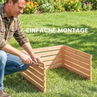 Outsunny Mähroboter Garage Holz Überdachung mit Satteldach wetterfest Garage für Rasenmäher Unterstand 79 x 74 x 54 cm Rotbraun(m-8)