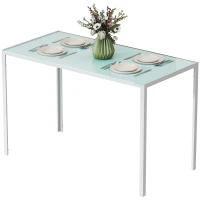HOMCOM Esstisch Küchentisch großer Tisch, modernes Design, 120 cm x 60 cm x 75 cm, Weiß(m-10)