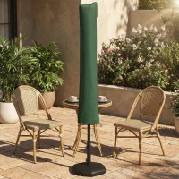 Outsunny Parasol Cover, Cantilever Umbrella Cover for 2-3.5 m Parasols, Banana Umbrella Protector with Zipper, Green(m-7)