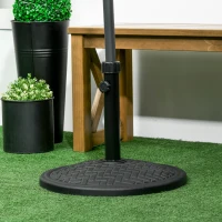 Outsunny Pied de parasol rond base de parasol de jardin socle pour parasol en béton Ø 46 cm noir(m-10)
