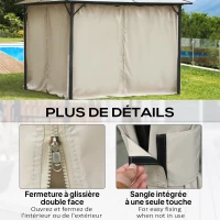 Outsunny 4 parois latérales pour pavillon de jardin tonnelle rigide 300 x 300 cm protéger de la pluie vent soleil beige(m-5)