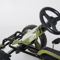 HOMCOM Pedal Go Kart, Kids Ride On Racer with EVA Tyres, Manual Clutch, Braking, Adjustable Seat for Age 3-6 Years, Green(m-9)