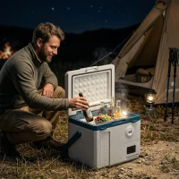 Outsunny Réfrigérateur 19L pour Voiture avec Compresseur, Contrôle via App - Idéal pour le Camping.(m-5)