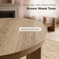 HOMCOM End Table Compact Round Side Table with Curved Legs in Coffee Wood Effect(m-5)