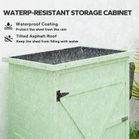 Outsunny Drewniany schowek ogrodowy z półkami, zamykanymi drzwiami, podłogą i skośnym dachem, 75 x 56 x 115 cm(m-5)