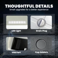 Outsunny 40L Compressor Car Fridge Freezer, Dual Zone Camping Refrigerator with App Control, Telescopic Handle, -20℃-20℃(m-9)