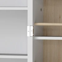 HOMCOM 119.5 cm Kitchen Cupboard, Freestanding Kitchen Cabinet with Double Doors, 5 Tiers, 12 Spice Racks, White(m-9)