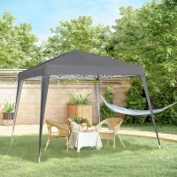 Outsunny Garden Canopy 3x3m Pop-up Folding Tent Steel Waterproof Polyester UV-Resistant with Carry Bag Gray(m-2)