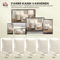 HOMCOM 146 cm Zweisitzer Sofa, Chenille-Sofa mit doppellagiger Polsterung, Federkissen, tiefem Sitz, hoher Rückenlehne, Creme(m-7)