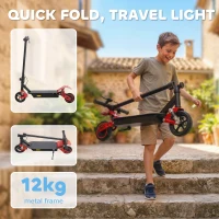 AIYAPLAY Foldable Kids Electric Scooter with LCD Display, Dual Shock Absorption, Up to 15 KM/H, Max Range 6 KM for Age 6-14, Red(m-6)