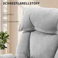 HOMCOM Bürostuhl Neigbar Höhenverstellbar Schreibtischstuhl mit Armlehne Fußstütze hoher Rückenlehne 75 x 77 x 110-118 cm Grau(m-6)