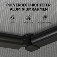 Outsunny Gelenkarmmarkise Markise 350 x 300cm Gelenkmarkise inkl Kurbel & Wandhalterung, Winkel einstellbar(m-6)