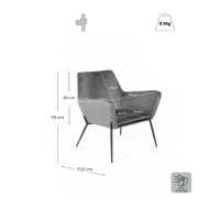 E-STYLO Poltrona moderna in velluto, ideale per arredare con eleganza soggiorni, salotti e zone living(m-3)