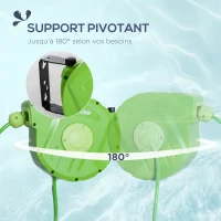 Outsunny 180° Swivel Automatic Wall-Mounted Hose Reel 10 + 1 m Hose with Spray Lance Built-in Wall Bracket Green(m-4)