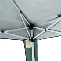 Outsunny Pop-up Folding Garden Gazebo Canopy 2.4 x 2.4 m Steel Polyester UV-Resistant with Carry Bag Dark Green(m-9)