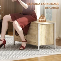 HOMCOM Baú de Armazenamento 95L Baú de Arrumação com Tampa Banco de Armazenamento com Dobradiça de Segurança 80x40x50 cm Madeira(m-7)