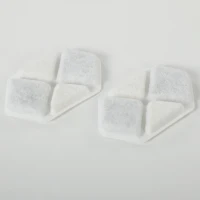 PawHut 16 pcs Filtre Fontaine Eau Chat, Distributeur d'Eau filtrante pour Chat et Chien, Triple Système de Filtration, Blanc(m-9)