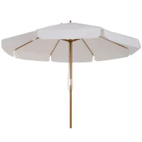 Outsunny 3.3m Elegant Wooden Parasol - Cream(m-10)