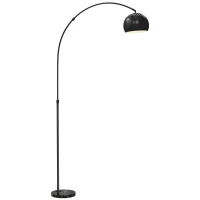 HOMCOM Arc Floor Lamp for Living Room, Modern Adjustable Standing Lamp with Faux Black Marble Base Black(m-10)