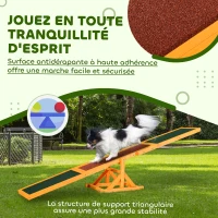 PawHut Agility sport pour chien bascule - bascule pour chien - équipement entrainement chien - bois pré-huilé feutre bitumé antidérapant brique vert(m-5)
