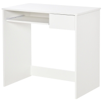 HOMCOM Bureau, 80x45x75 cm - Bureau gain de place avec plateau clavier, tiroir pour documents, Blanc