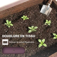 Outsunny Bac à Plantes Surélevé Jardinière sur Pieds 3 Niveaux Trous de Drainage et Doublure 60 x 25 x 120 cm, Marron(m-7)