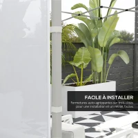 Outsunny Panneaux latéraux pour tonnelle panneaux de remplacement pour tonnelle 3 x 3 m ou 3 x 6 m, lot de 2, blanc(m-5)