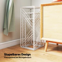 Outsunny 3er-Set Pflanzenständer, 50/60/70 cm hoch Blumenständer, stapelbar Pflanzenregal aus Metall Weiß(m-5)