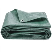 Outsunny Abdeckplane wasserdicht 4 x 6 m 90g/m² Gewebeplane Reißfeste UV-stabil mit verstärkten Ösen UV-stabil Grün(m-10)