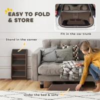 PawHut Huisdiertrap 3 Treden 36,5 cm Hoog Hondentrap voor Kleine Honden Inklapbaar voor Bed, Bank, Sofa en Auto Bruin(m-5)