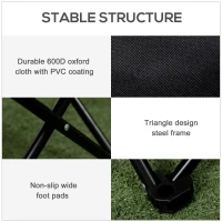 Outsunny Camping Chair, Lightweight Folding Chair with Carrying Bag and Storage Pocket, Perfect for Festivals, Fishing, Beach and Hiking, Black(m-6)