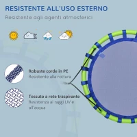 Outsunny Altalena per Bambini da 3-8 Anni da Giardino Ø100cm e Corde Regolabili, Blu(m-6)