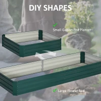 Outsunny Metal Raised Garden Bed Planter Box Outdoor Planters for Growing Flowers, Herbs, Green, 241x90.5x30cm(m-5)