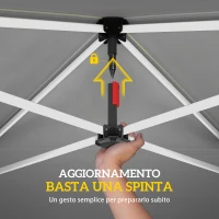 Outsunny Gazebo Pieghevole Pop-Up 3x3 m con Parete Laterale, in Metallo e Tessuto Oxford, Beige(m-4)