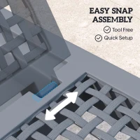 Outsunny Plastic Sun Lounger, 4-Position Adjustable Reclining Garden Lounger Sunbed for Patio, Beach, Terrace, Dark Grey(m-6)