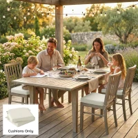 Outsunny Outdoor Chair Seat Cushions Set of 2, Garden Chair Cushions with 7cm Thick Foam & Ties, Cream White(m-8)