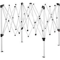 Outsunny Garden Canopy 3x3m Pop-up Folding Tent Steel Waterproof Polyester UV-Resistant with Carry Bag Gray(m-9)