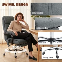 Vinsetto High Back Vibration Massage Office Chair with Footrest, Heated, Grey(m-8)