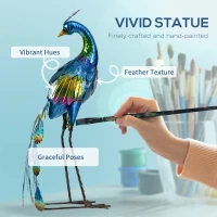 Outsunny Steel Peacock Garden Statue Decoration Gift(m-4)