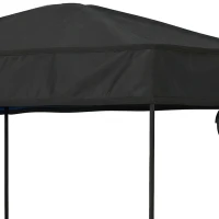 Outsunny Carrinho de Transporte com Rodas Grandes Travão Teto Amovível Carro Dobrável para Jardim com Barra Ajustável 125x59x133 cm Preto(m-12)