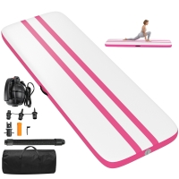 SPORTNOW Tapis Gonflable de Gymnastique, 3,05 m avec Pompe Électrique et Sac