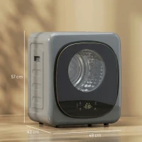 HOMCOM 4kg Vented Tumble Dryer with 5 Drying Mode, 800W Compact Freestanding Front Tumble Dryer Grey(m-3)