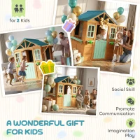 AIYAPLAY Căsuță de joacă pentru exterior cu tejghea de vânzare, ghiveci pentru plante, tablă de cretă, țintă, 4 bile 142 x 120 x 141,5 cm Multicolor(m-4)