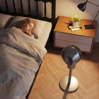 HOMCOM Air Circulator Fan Pedestal Cooling Fan with 3 Speed and Carry Handle, 9 Inch, Grey(m-7)