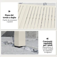 Outsunny Tavolo da Giardino Allungabile per 6-8 Persone, in Alluminio con Piano a Doghe, Bianco(m-6)
