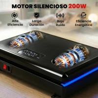 SPORTNOW Plataforma Vibratoria con 120 Velocidades 5 Programas Pantalla LED Luz Mando a Distancia 2 Bandas Elásticas Negro(m-4)