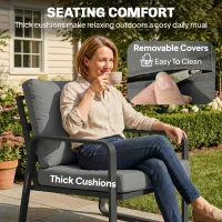 Outsunny 4 Piece Garden Furniture Set, Outdoor Sofa Set with Loveseat, 2 Armchairs, Coffee Table and Cushions(m-6)