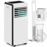 HOMCOM Portable Air Conditioner 7000 BTU, 4-in-1 Air Conditioning Unit with Cooling, Dehumidifier, Fan, Sleep Mode, White(m-10)