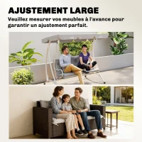 Outsunny Coussin matelas assise dossier pour banc de jardin balancelle canapé 3 places grand confort 150 x 98 x 8 cm gris clair(m-8)